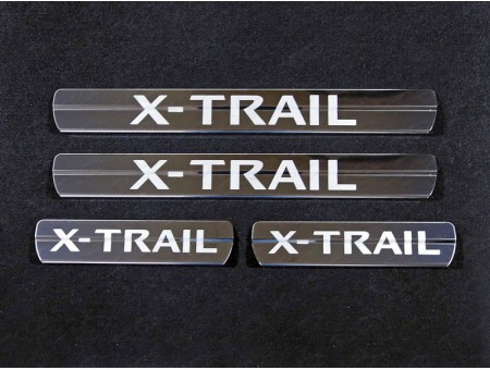 Накладки на пороги (лист зеркальный надпись X-TRAIL) Накладки на пороги (лист зеркальный надпись X-TRAIL)